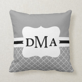 Monogramme de Quatrefoil moderne Coussin N'importe