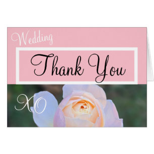 Monogramme de remerciement de mariage Rose pastel 