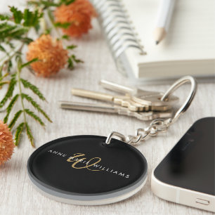 Monogramme de script or noir moderne