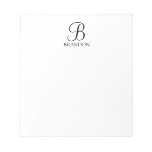 Monogramme de script personnalisé et Bloc-notes de