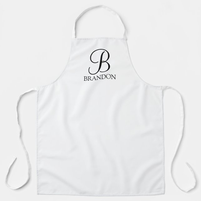 Monogramme de script personnalisé et tablier de no (Recto)