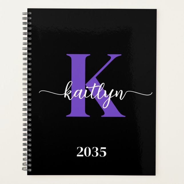 Monogramme de script violet noir (Devant)