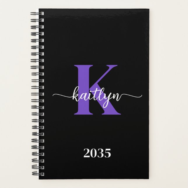 Monogramme de script violet noir (Devant)