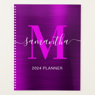 Monogramme de signature métallique Magenta Purple