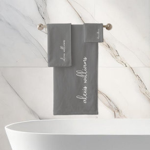 Monogramme de signature minimaliste gris foncé