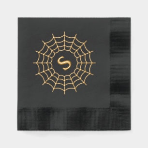 Monogramme de Spiderweb initial Halloween noir