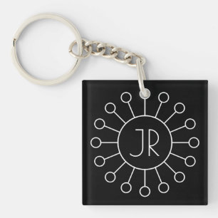 Monogramme de style Logo Vintage cool   Noir et bl