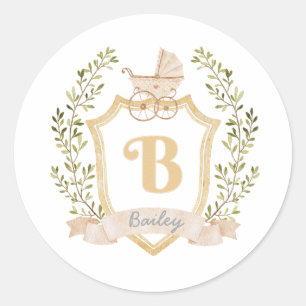 Monogramme de transport de bébé B Autocollant ne