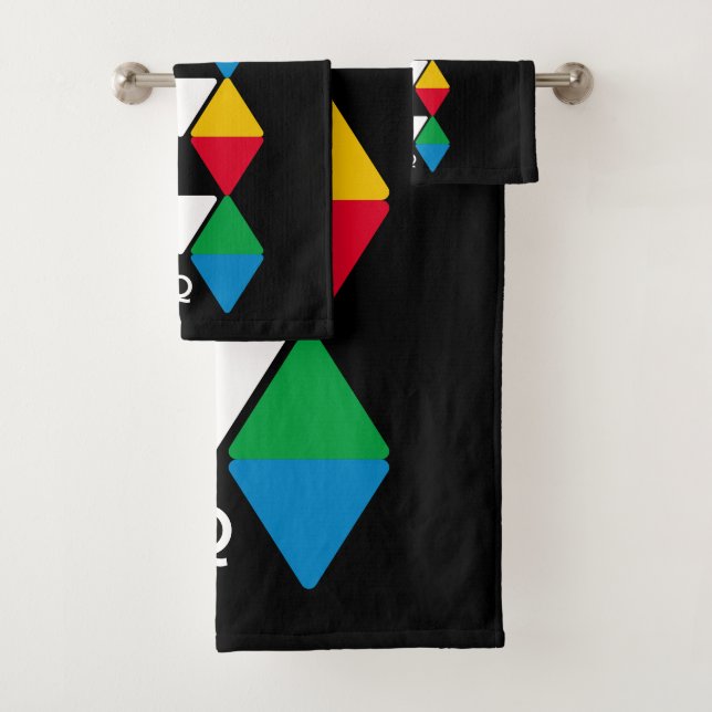 Monogramme de triangles colorés modernes (En situation)