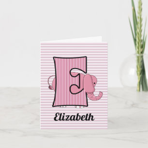Monogramme d'éléphant rose E Vierge de l'enfant