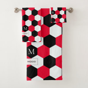 Monogramme des hexagones rouges, noirs et blancs