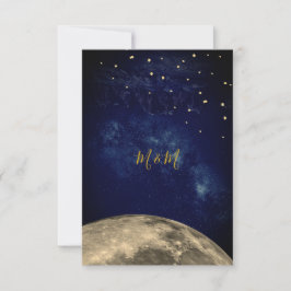 Monogramme d'or bleu lune et nuit ciel RSVP