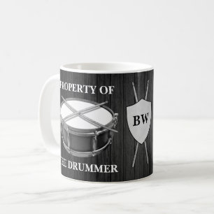 Monogramme Drummer Snare Drum Drumsticks Mug Mug