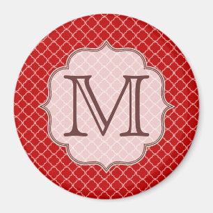 Monogramme du quarterfoil rouge Crimson Aimant ini