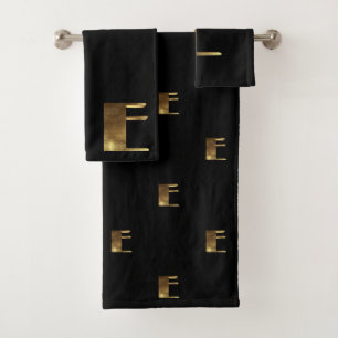 Monogramme E Black and Gold Look Élégante typogr