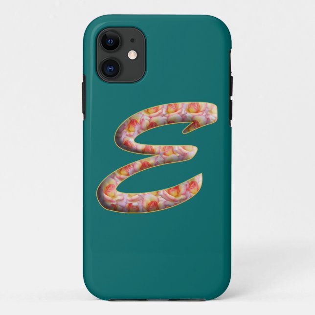 Monogramme E en Motif Rose Iphone 5 Coque (Dos)