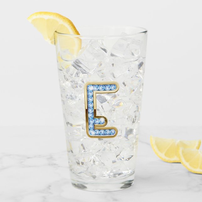 Monogramme E - Verre de 16 oz (Devant glace)