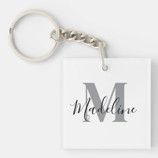 Monogramme élégant blanc et noir
