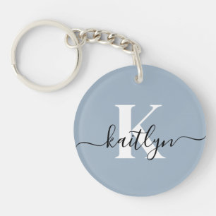 Monogramme élégant en bleu poussiéreux