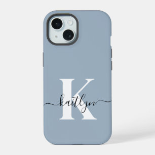 Monogramme élégant en bleu poussiéreux