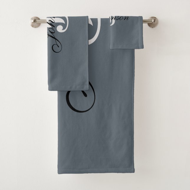 Monogramme élégant en gris blanc personnalisé (En situation)