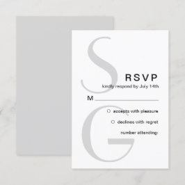 Monogramme élégant. Mariage moderne simple RSVP