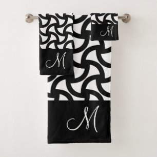 Monogramme élégant moderne noir et blanc