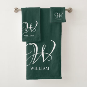 Monogramme Émeraude Élégant Personnalisé Initial