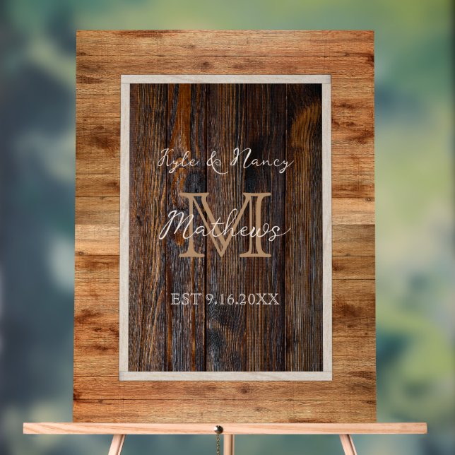 Monogramme en bois rustique (Neutre)