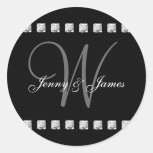 Monogramme en cristal de diamant W Stickers de mar