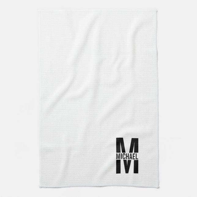 Monogramme en gras personnalisé et serviette de to (Vertical)