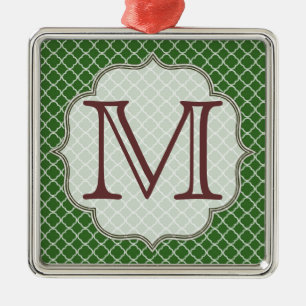 Monogramme en latte de quarterfoil vert ornement i