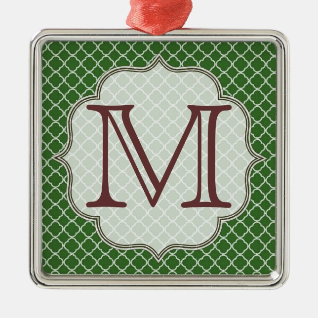 Monogramme en latte de quarterfoil vert ornement i (Devant)