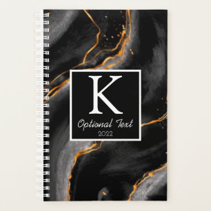 Monogramme en marbre noir Livre de rendez-vous mod