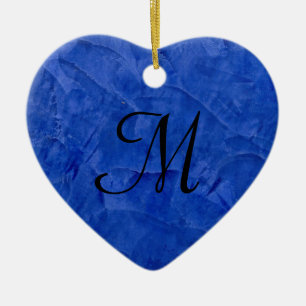 Monogramme en pierre de Faux Bleu Profond Ornement