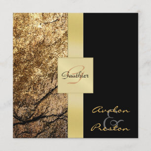 Monogramme en pierre Vintage Faire-part de mariage