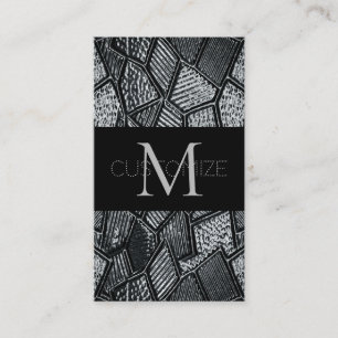 Monogramme en verre de mosaïque gris foncé Carte d