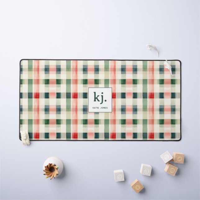 Monogramme En vichy doux À feuillage persistant (Tableau pour enfants)