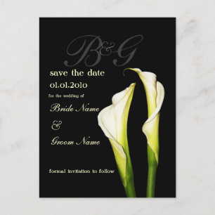 Monogramme Enregistrer la date, calla lily cartes