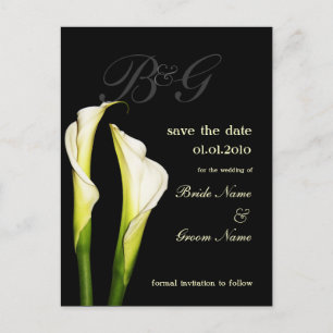 Monogramme Enregistrer la date, calla lily cartes