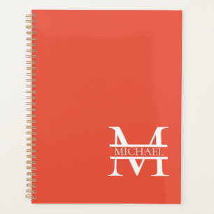 Monogramme et nom d'orange élégant personnalisé