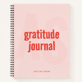 Monogramme et nom Gratitude Journal (rose pâle)