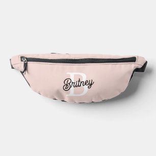 Monogramme et nom personnalisé moderne Pastel Pink