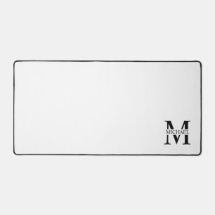 Monogramme et nom personnalisés blancs