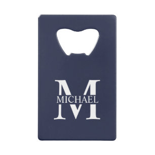 Monogramme et nom personnalisés bleu marine
