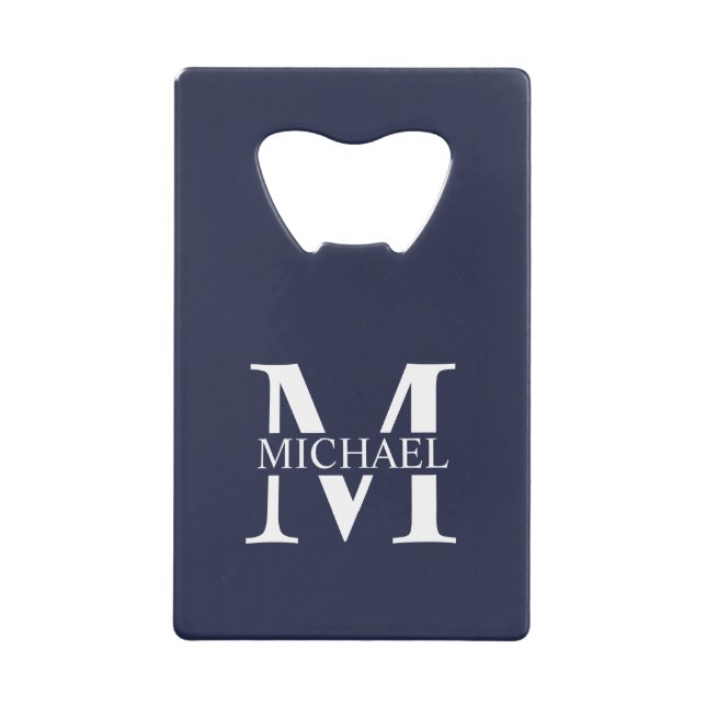 Monogramme et nom personnalisés bleu marine (Devant)