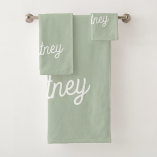 Monogramme et nom personnalisés de Sage Vert moder