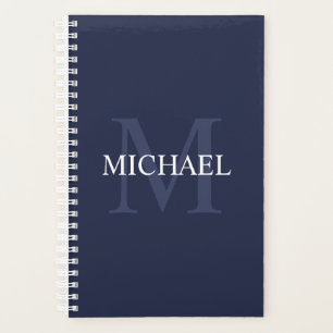 Monogramme et nom personnalisés Marine Blue
