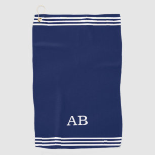 Monogramme et trois bandes sur serviette de golf b