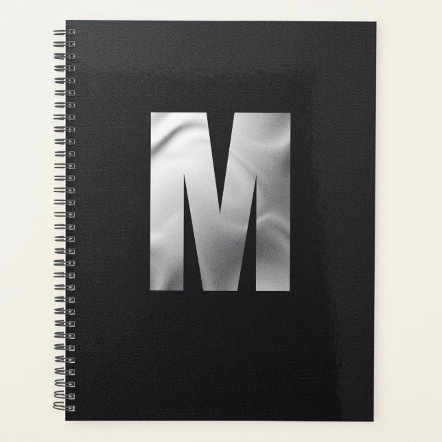 Monogramme Exécutif Moderne | Feuille d'Argent Gra (Devant)